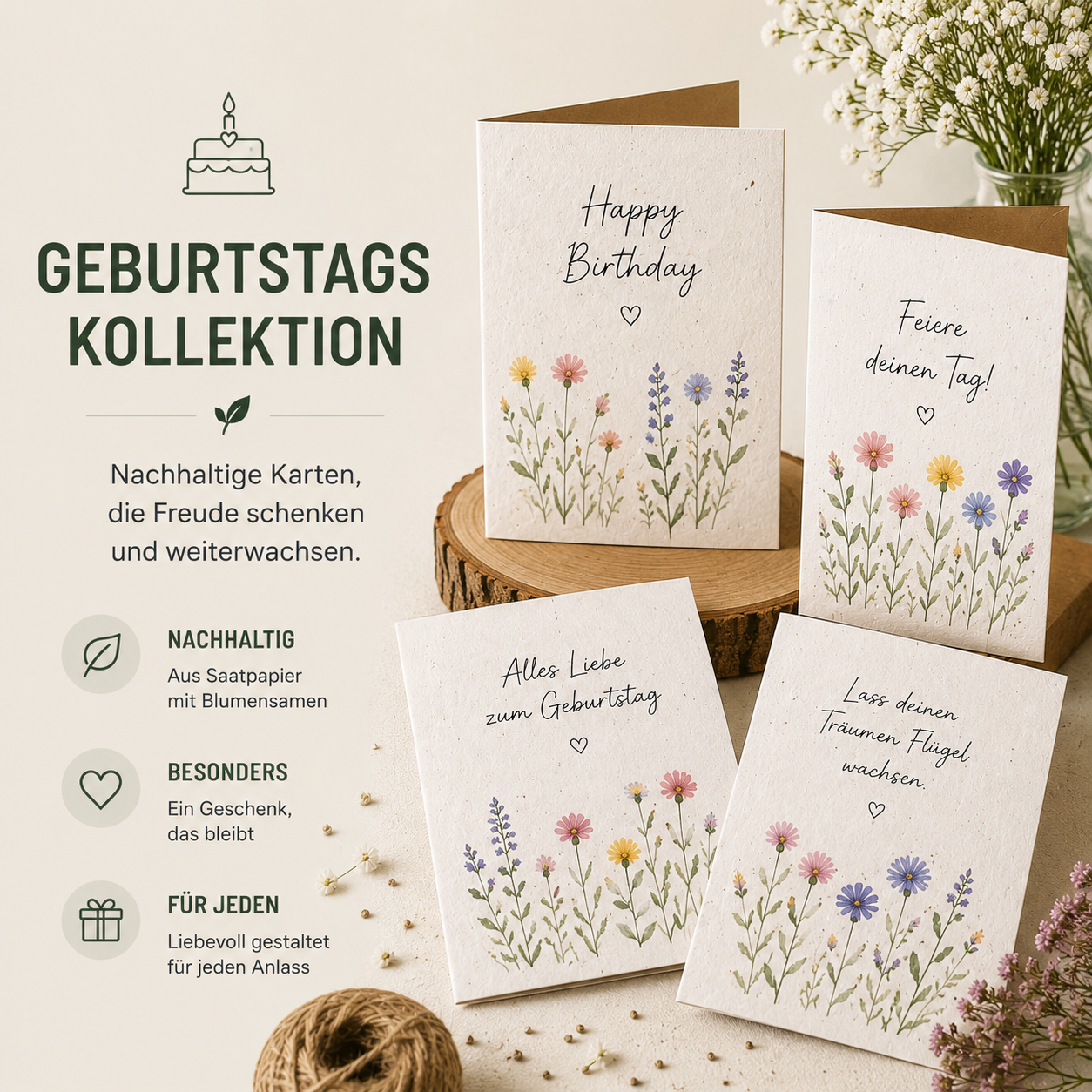 Geburtstagskarten Saatpapier