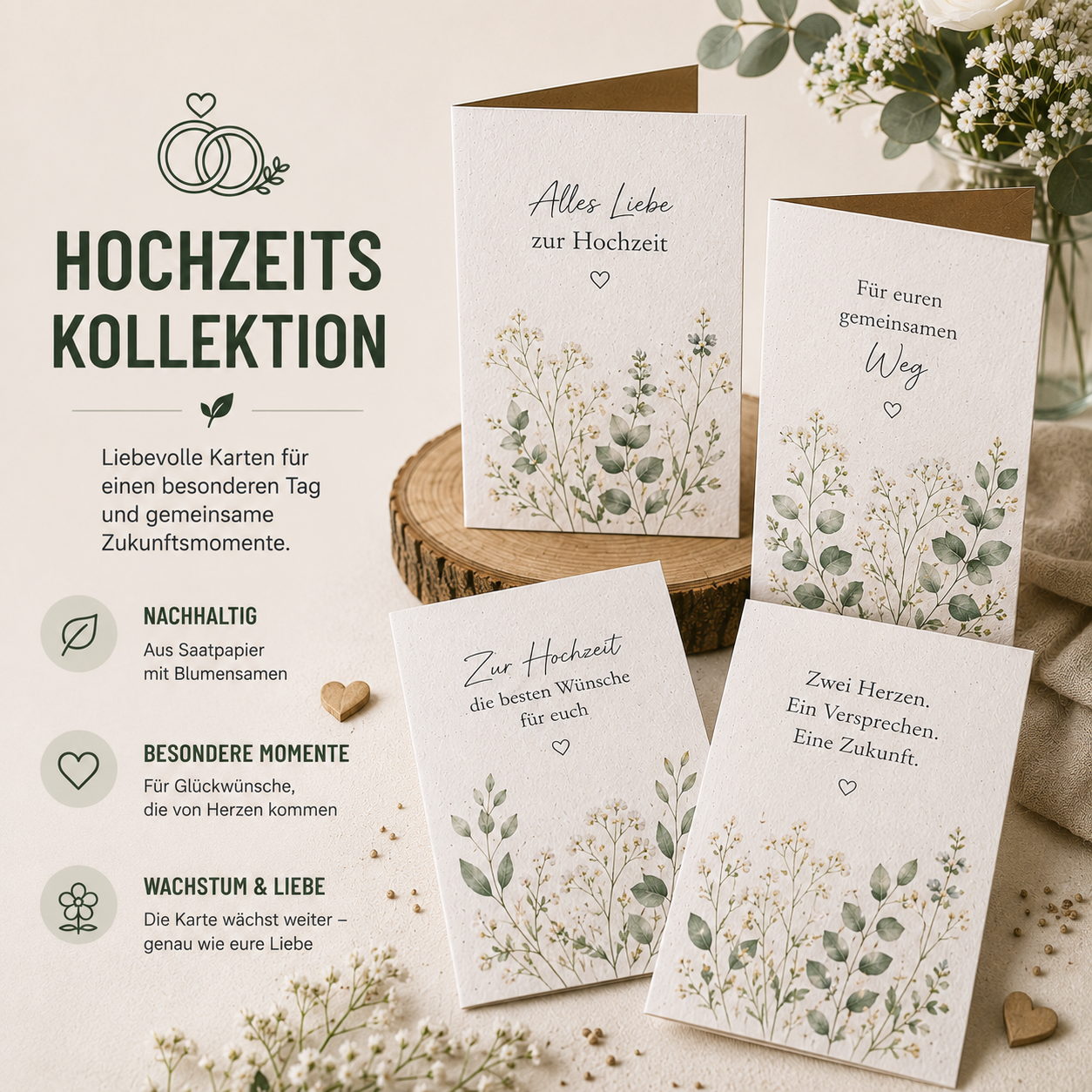 Hochzeitskarten Saatpapier