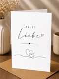 Hochzeits Saatpapierkarten - Alles Liebe schlicht Herzen