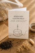 Saatpapier Hochzeitskarte „Herzlichen Glückwunsch zur Hochzeit“