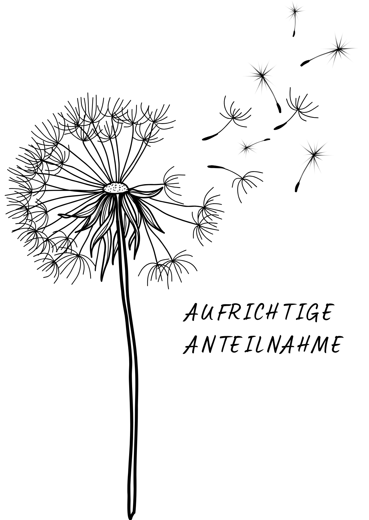 Trauerkarte auf Saatpapier - Setze ein Denkmal