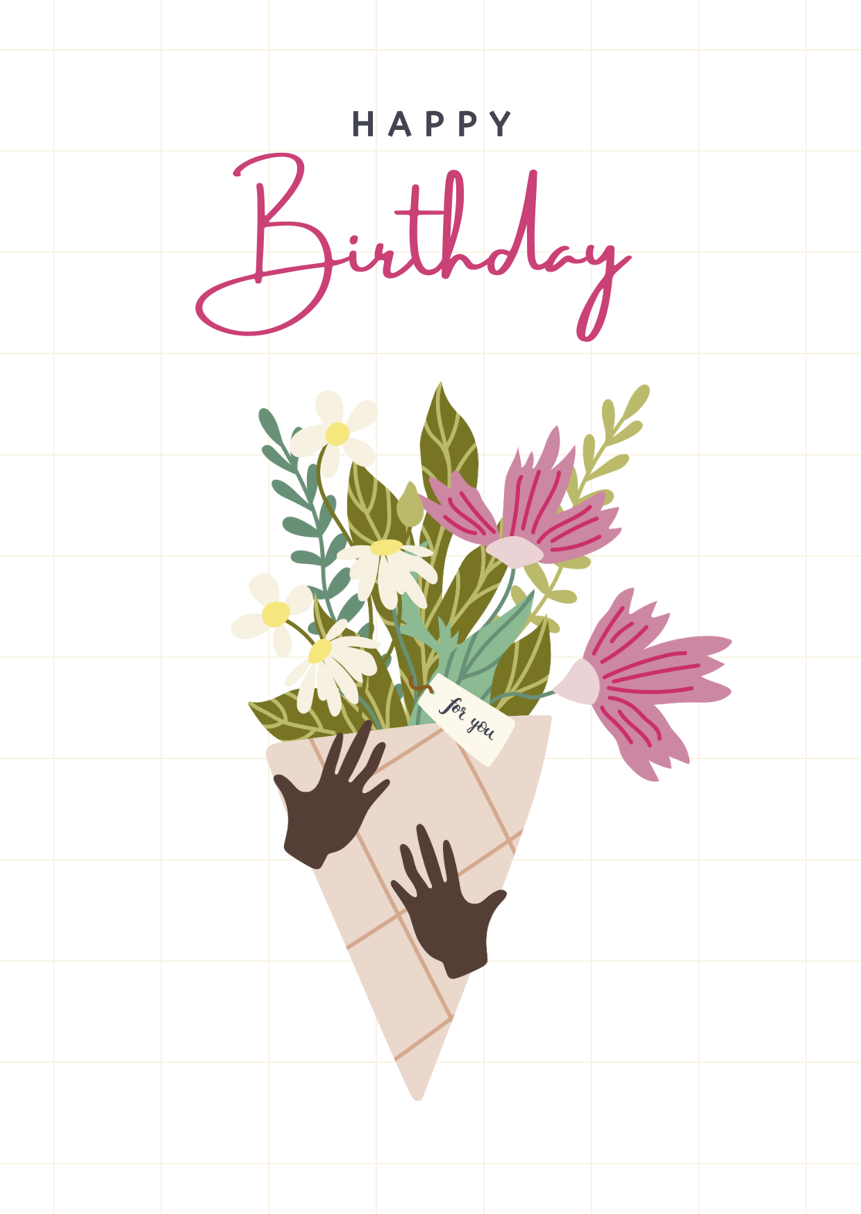 Stylische Geburtstagskarte auf Saatpapier