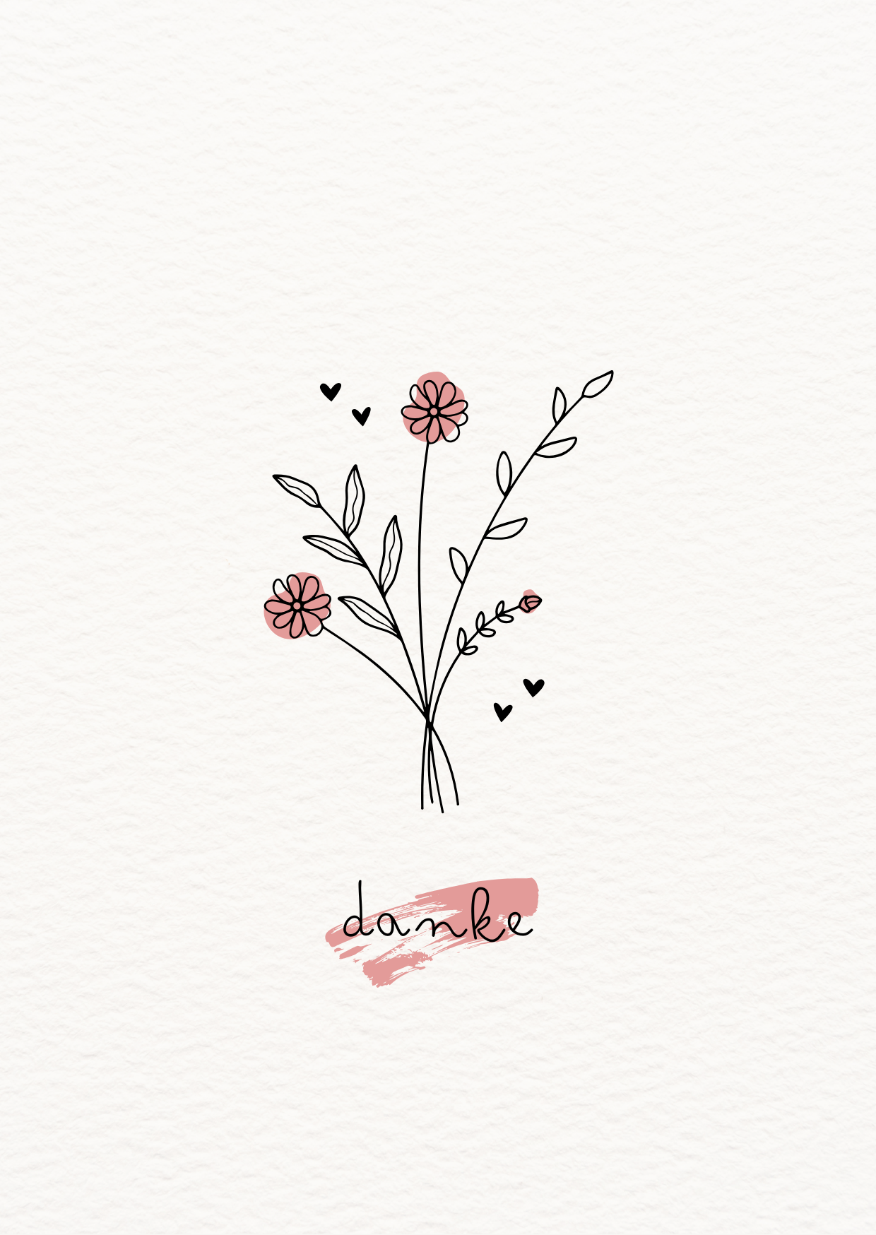 Blumiger Dank - Schlichte Dankeskarte auf Saatpapier